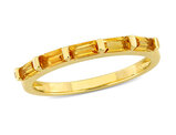 3/5 Carat (ctw) Baguette Citrine Band Ring in 10K Yellow Gold