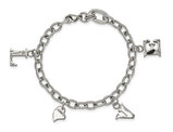 Stainless Steel LOVE Charm Bracelet (8.25 Inches)