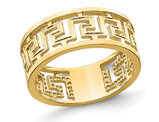 14K Yellow Gold Cut-Out Greek Key Band Ring (size 7)