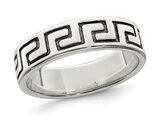 Greek Key Sterling Silver Band Ring (5mm)