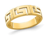 14K Yellow Gold Cut-Out Greek Key Band Ring (size 7)
