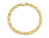 10K Yellow Gold Heart Link Bracelet (7 inches) 