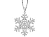 Sterling Silver Snowflake Charm Pendant Necklace with Sythentic Cubic Zirconias and Chain