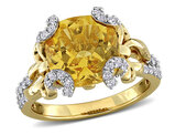 4.60 Carat (ctw) Citrine and White Topaz Ring Yellow Plated Sterling Silver