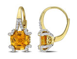 4.70 Carat (ctw) Citrine and White Topaz LeverBack Earrings in Yellow Sterling Silver