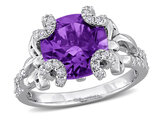 4.10 Carat (ctw) Amethyst and White Topaz Ring Sterling Silver