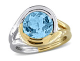 4.50 Carat (ctw) Blue Topaz Ring in Two Tone Sterling Silver