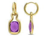 5.20 Carat (ctw) Amethyst Dangle Earrings in Yellow Plated Sterling
