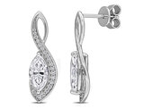2.69 Carat (ctw) Moissanite Twist Drop Earrings in Sterling Silver