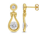 2.80 Carat (ctw) Moissanite Drop Earrings in Yellow Sterling Silver