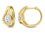 4.00 Carat (ctw) Synthetic Moissanite Hoop Earrings in Yellow Sterling Silver