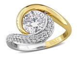 1.88 Carat (ctw) Lab-Created Moissanite Ring in Two Tone Sterling Silver