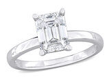 1.70 (ctw) Lab-Created Ocatagon-Cut Moissanite Solitaire Engagement Ring in Sterling Silver