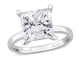 3.95 Carat (ctw) Lab-Created Square-Cut Moissanite Solitaire Engagement Ring in Sterling Silver