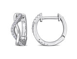 1/8 Carat (ctw) Synthetic Moissanite Hoop Earrings in Sterling Silver