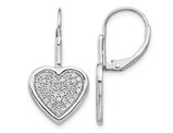 14K White Gold Dangle Heart Earrings with Diamonds 1/2 Carat (ctw)