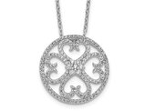 1/2 Carat (ctw) Diamond Hearts Round Necklace Pendant 14K White Gold with Chain