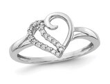 1/10 Carat (ctw) Diamond Heart Promise Ring in 14K White Gold