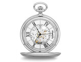 Swingtime Chrome Finish Brass Mechanical Pocket Watch 50mm with Chain
