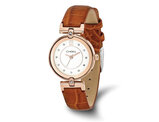 Ladies Chisel White Dial Analog Watch with Leather Strap
