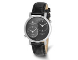 Mens Charles-Hubert Dual Time Watch with Black Leather Band