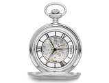 Swingtime Stainless Steel Mechanical Skeleton Pocket Watch (48mm)