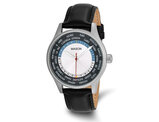 Mens Mason Military Time Watch with Black Leather Band