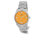 Mens Charles-Hubert Stainless Steel Orange Dial Watch (42mm)