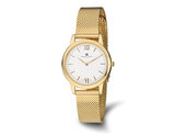 Ladies Charles-Hubert Yellow Plated Stainless Steel Watch with Mesh Band (34mm)