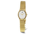 Ladies Charles-Hubert Yellow Plated Stainless Steel White Dial Watch