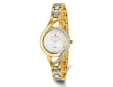 Ladies Charles-Hubert Brass Two-Tone Crystal Bezel Watch