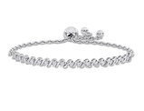 1/2 Carat (ctw) Lab-Created Moissanite Bolo Bracelet Sterling Silver