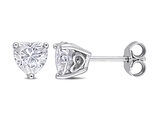 1.50 Carat (ctw) Synthetic Moissanite Heart Stud Earrings Sterling Silver