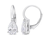 2.75 Carat (ctw) Synthetic Moissanite Drop Leverback Earrings in Sterling Silver