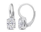 2.50 Carat (ctw) Synthetic Moissanite Oval Leverback Earrings in Sterling Silver