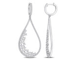 1.65 Carat (ctw) Moissanite Drop Earrings in Sterling Silver
