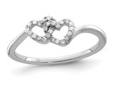 1/10 Carat (ctw) Diamond Heart Promise Ring in Sterling Silver
