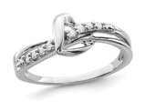 Sterling Silver Heart Promise Ring with Diamond Accents