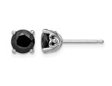 2.00 Carat (ctw) Natural Black Sapphire Solitaire Earrings in Sterling Silver