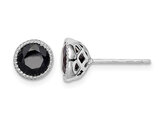 2.00 Carat (ctw) Natural Black Sapphire Earrings in Sterling Silver