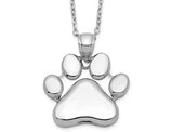 Sterling Silver Paw Print Ash Holder Pendant Necklace with Chain