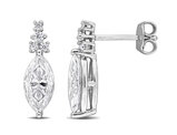 2.13 Carat (ctw) Moissanite Dangle Drop Earrings in Sterling Silver