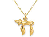 Small Chai Pendant Necklace in Gold Plated Sterling Silver with Chain