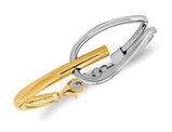 Yellow Plated Two Tone Sterling Silver Polished Bangle Bracelet