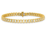 6.55 Carat (ctw VS, D-E) Lab Grown Emerald-Cut Diamond Tennis Bracelet in 14K Yellow Gold