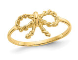 14K Yellow Gold Bow Rope Ring 