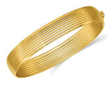 14K Yellow Gold Polished Grooved Bangle Bracelet (10.5 mm)