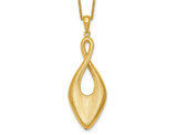Brushed Yellow Plated Sterling Silver Infinity Drop Pendant Necklace with Chain (16 Inches)