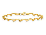 14K Yellow Gold Wave Link Bracelet  (7 inches)