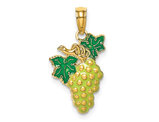 14K Yellow Gold and Enamel Grapes Charm Pendant (NO CHAIN)